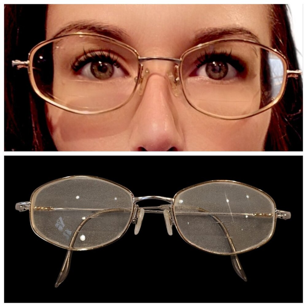 Christian Dior Eyeglass Frames Only Two-toned Metal Gold Silver CD 3548 247 135
